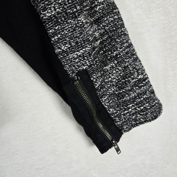 Eileen Fisher Tweed Cropped Jacket Blazer Knit Zip Up Ponte Panels Large 0838 - Picture 10 of 11